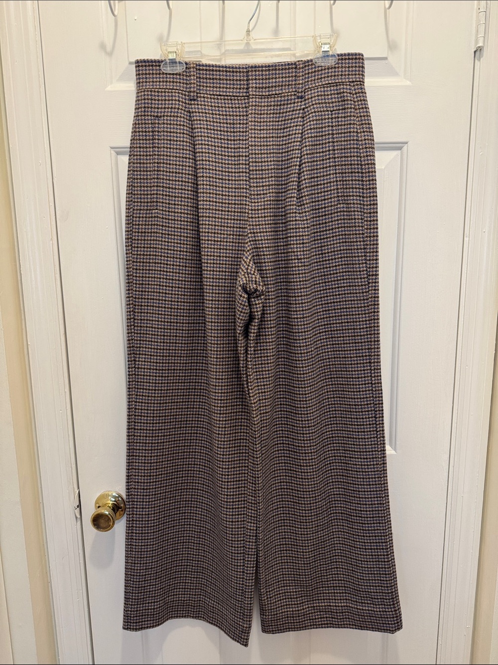 Everlane houndstooth wide leg wool trousers